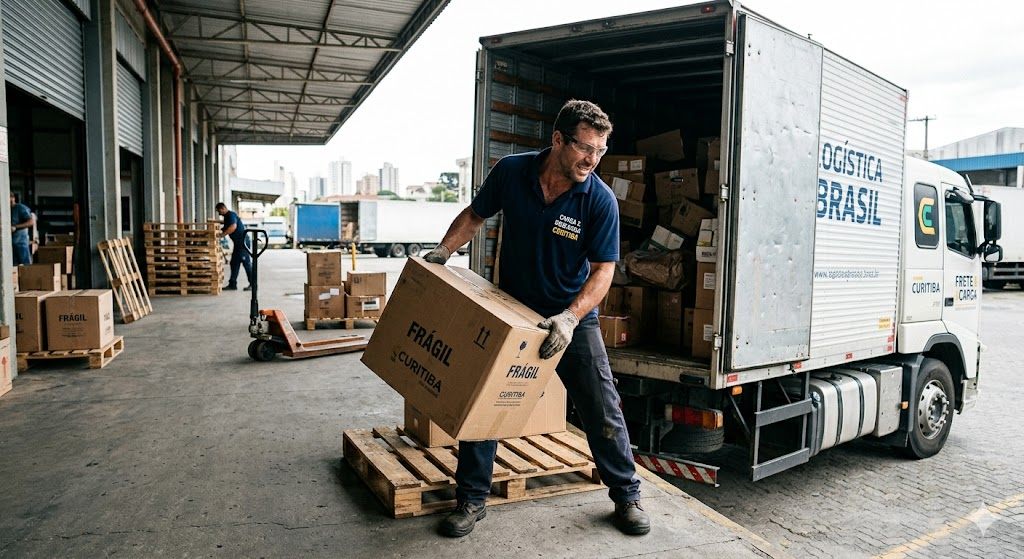 Equipe de carga e descarga em Curitiba
